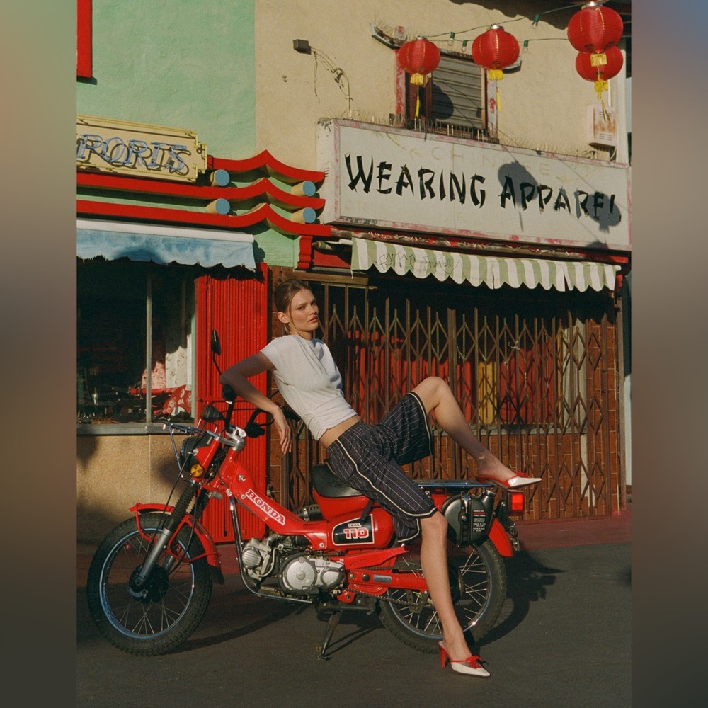 NWT With Jean King Jorts Black and White Striped